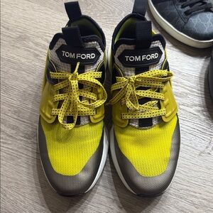 Tom Ford Vibrant Yellow and Black Sneakers